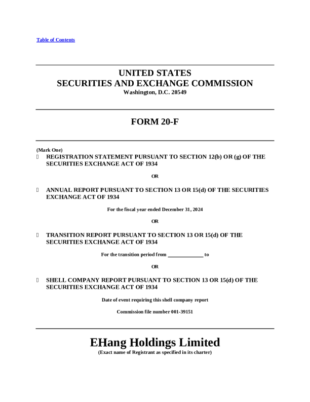 亿航智能 2025年年度报告和过渡报告