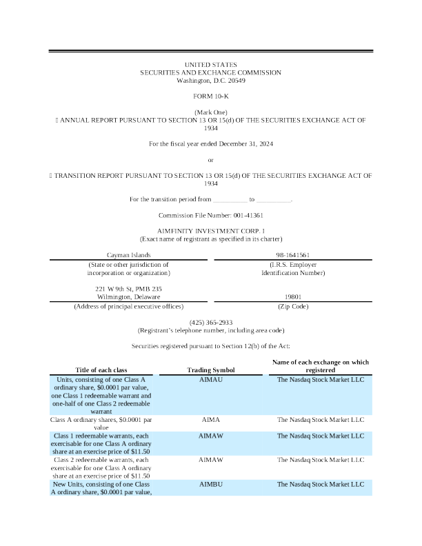 艾睦富投资公司I-A 2024年度报告