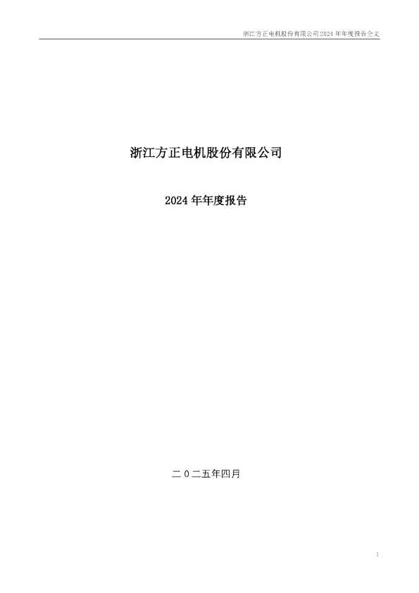 方正电机：2024年年度报告
