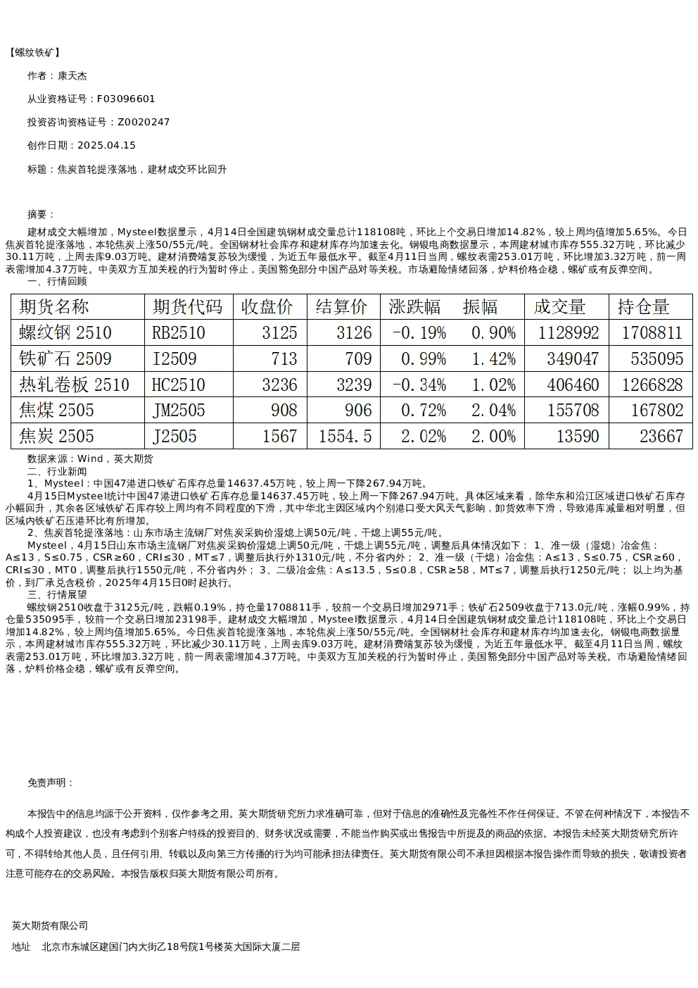 报告封面