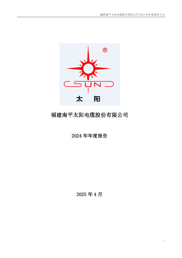 太阳电缆：2024年年度报告