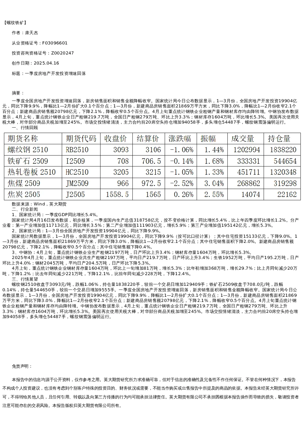 报告封面