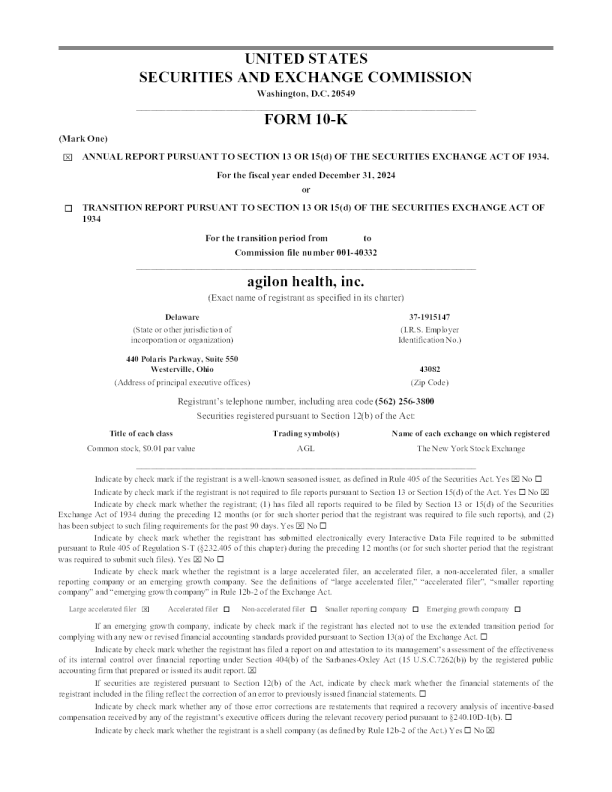 agilon health inc 2024年度报告