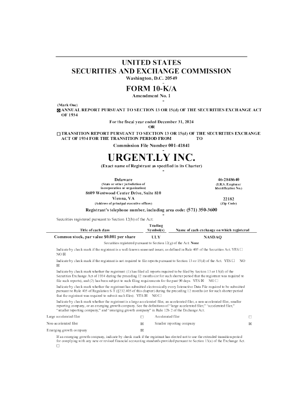 Urgently Inc 2024年度报告