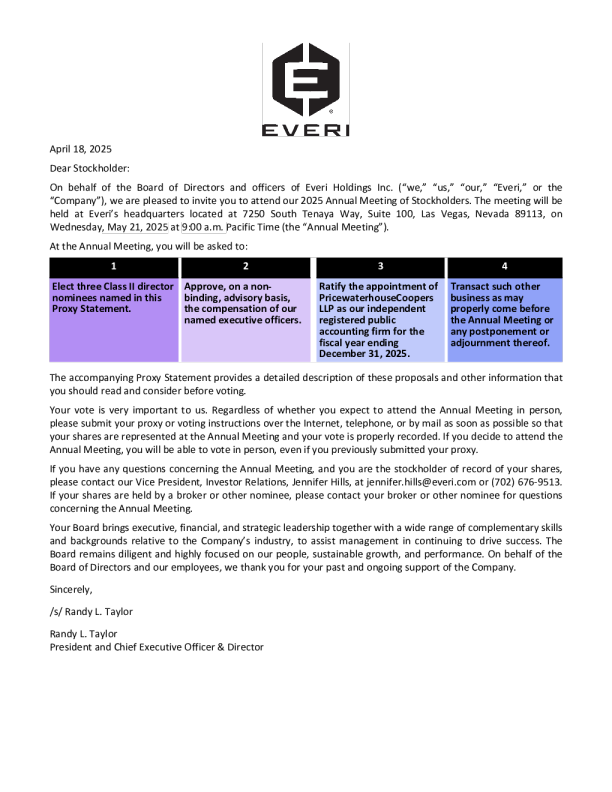 Everi Holdings Inc 2024年度报告