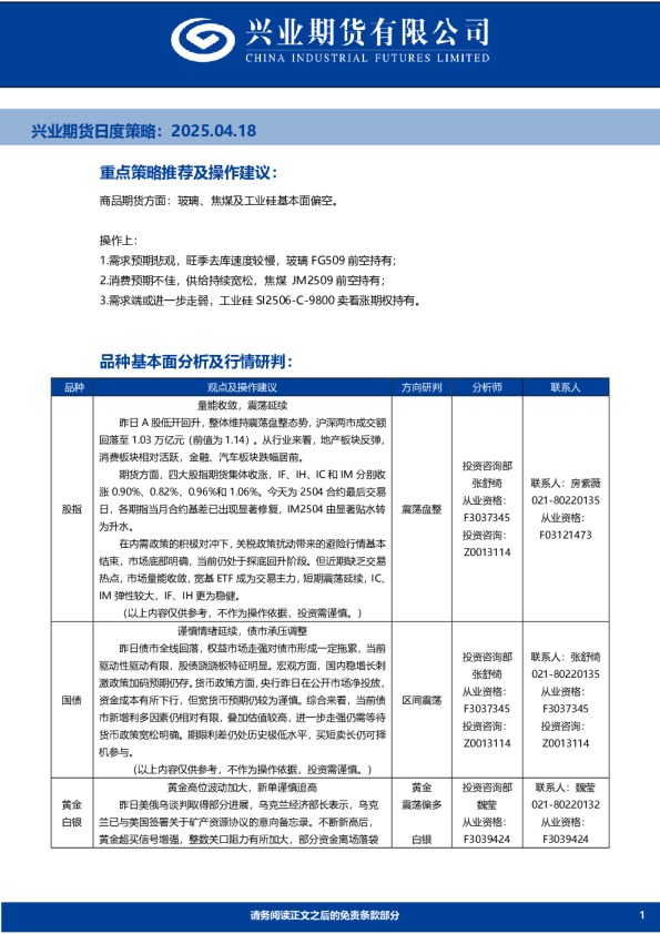 日度策略