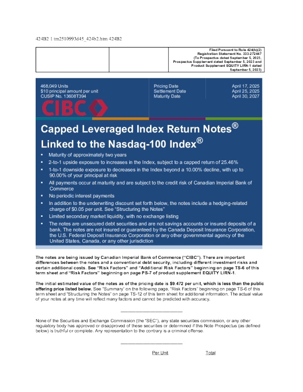 加拿大帝国商业银行美股招股说明书(2025-04-21版)