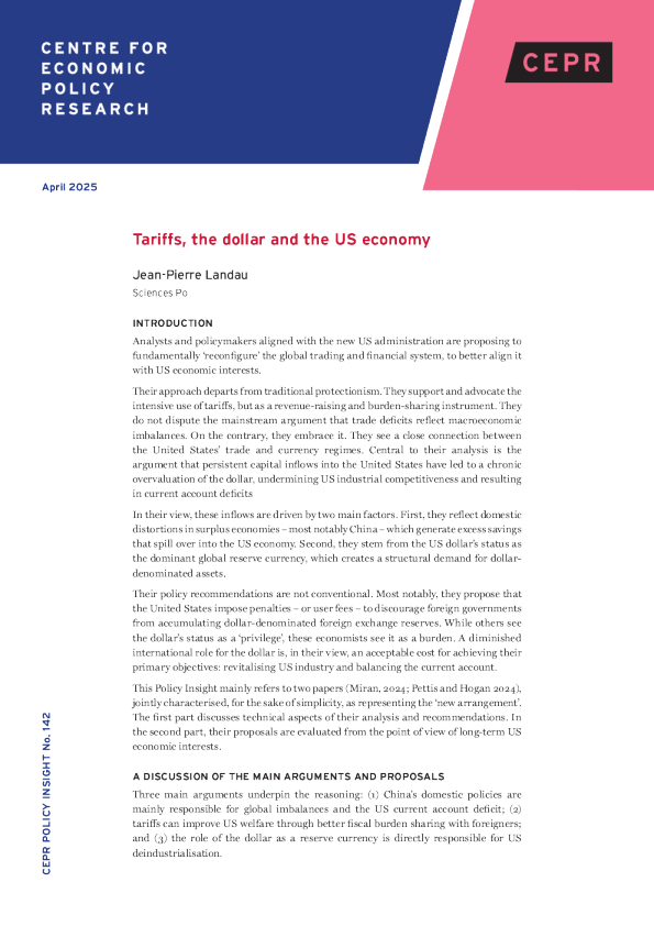 关税、美元与美国经济