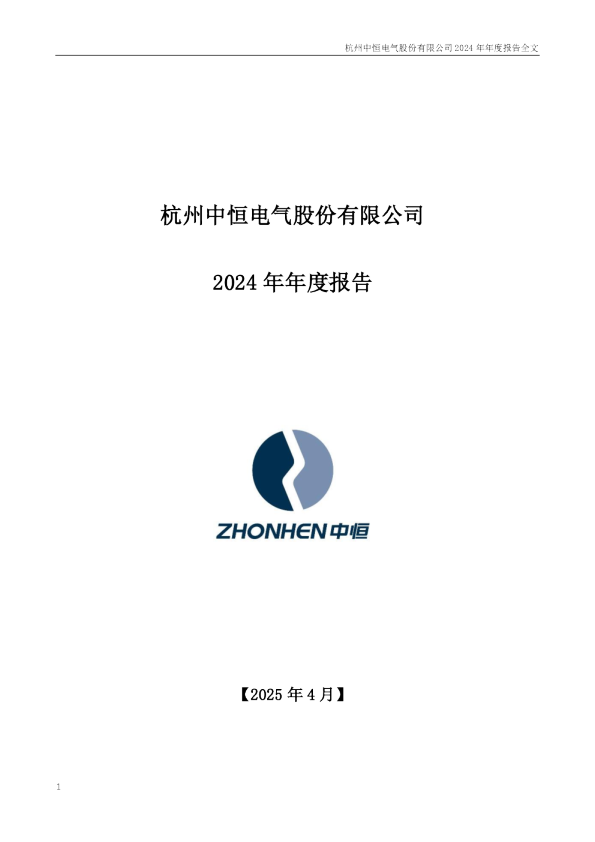 中恒电气:2024年年度报告