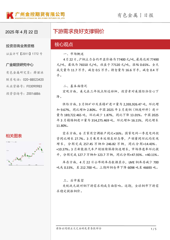 有色金属日报：下游需求良好支撑铜价
