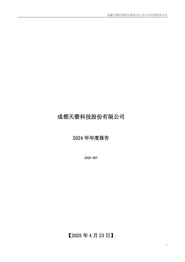 天箭科技:2024年年度报告