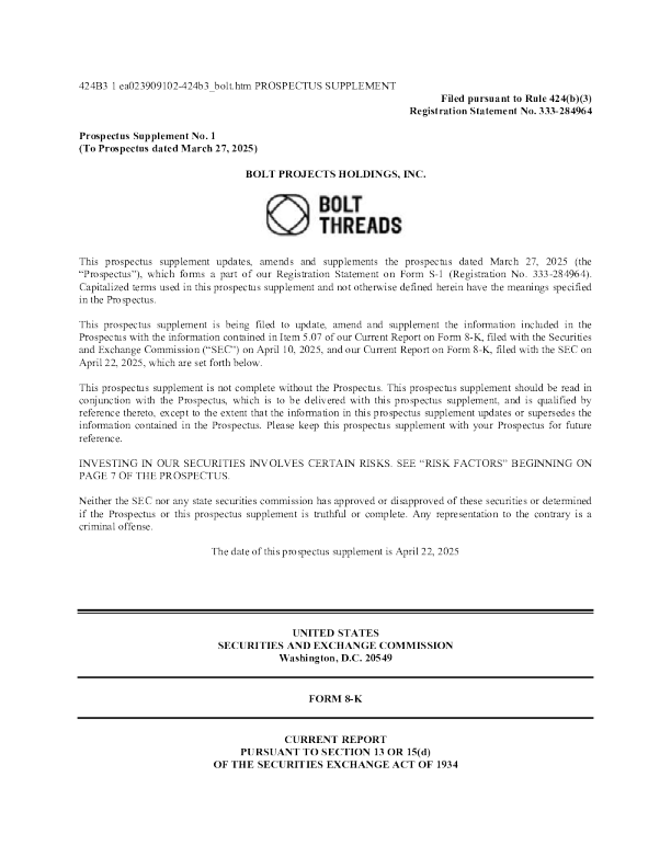 Bolt Projects Holdings Inc美股招股说明书(2025-04-23版)
