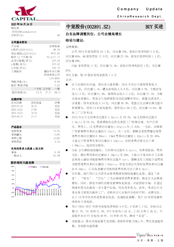 自有品牌调整到位，公司业绩高增长