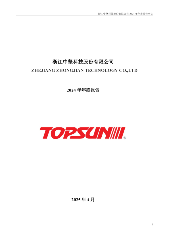 中坚科技：2024年年度报告