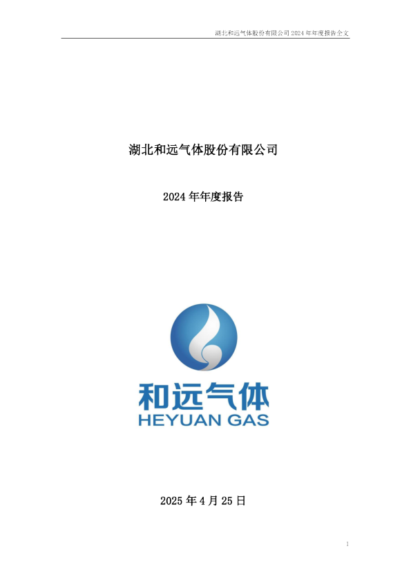 和远气体：2024年年度报告