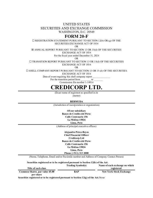 Credicorp Ltd 2025年年度报告和过渡报告