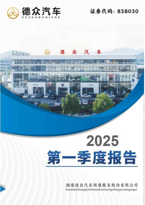德众汽车：2025年一季度报告