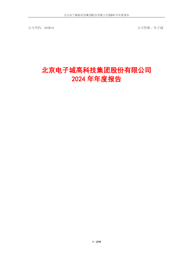 电子城：电子城 2024年年度报告
