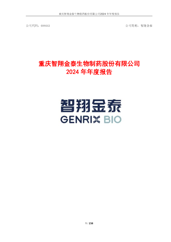 智翔金泰：2024年年度报告