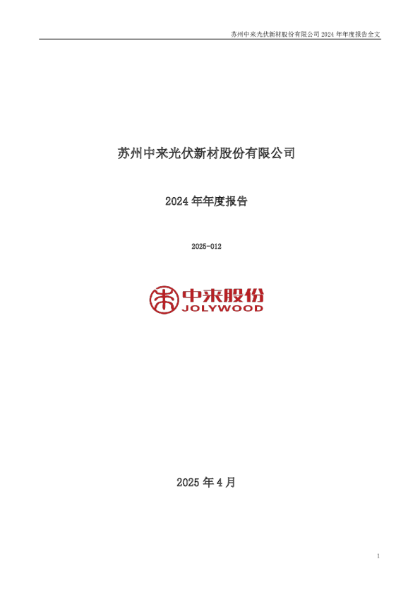 中来股份:2024年年度报告