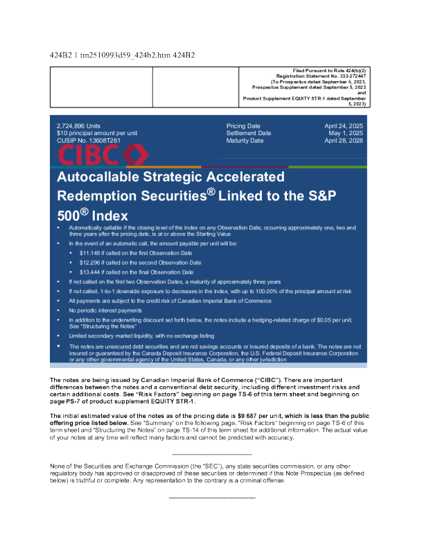 加拿大帝国商业银行美股招股说明书(2025-04-28版)