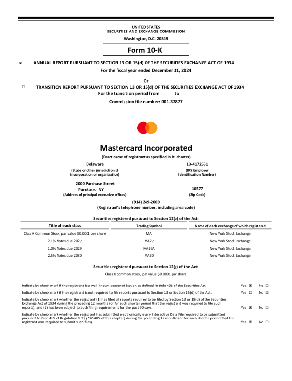 万事达 2024年度报告