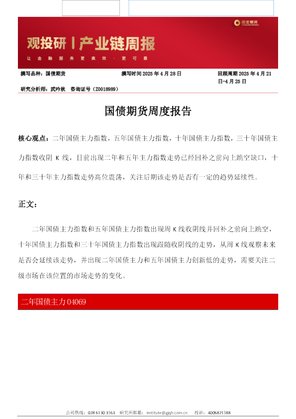 国债期货周度报告