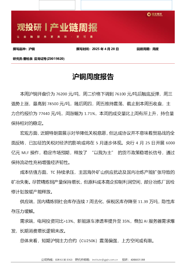 沪铜周度报告