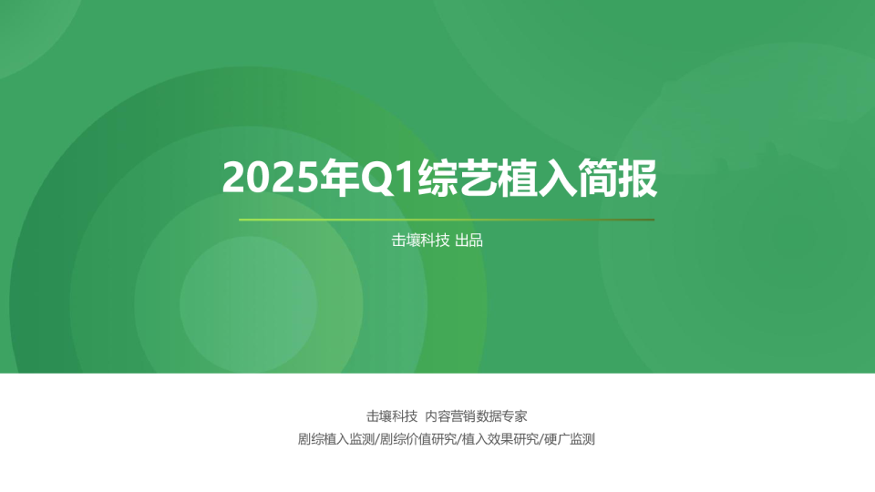 2025年Q1综艺植入简报