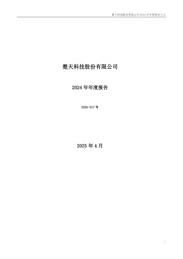 楚天科技：2024年年度报告