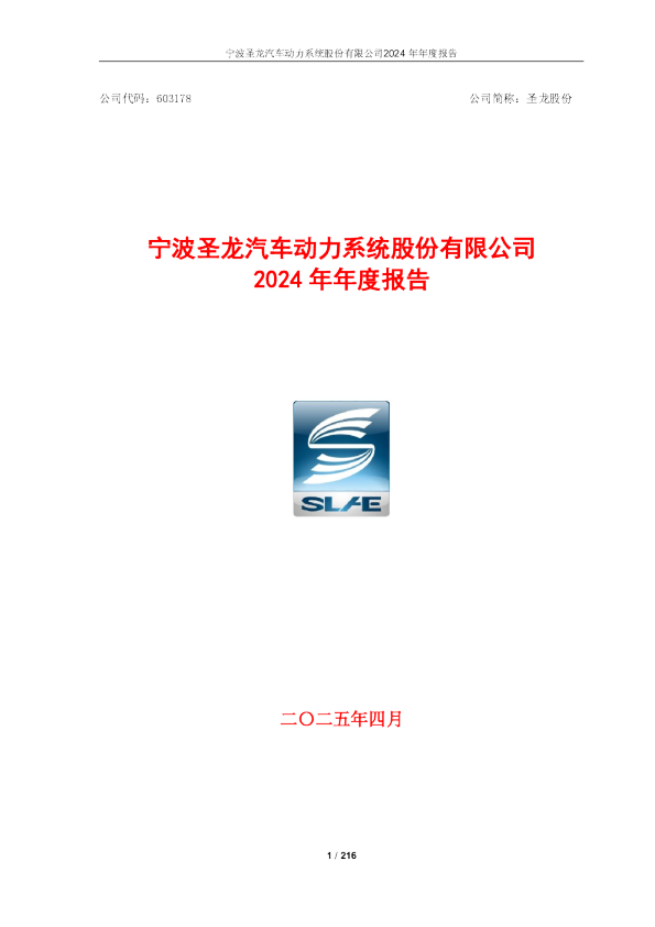 圣龙股份：圣龙股份2024年年度报告
