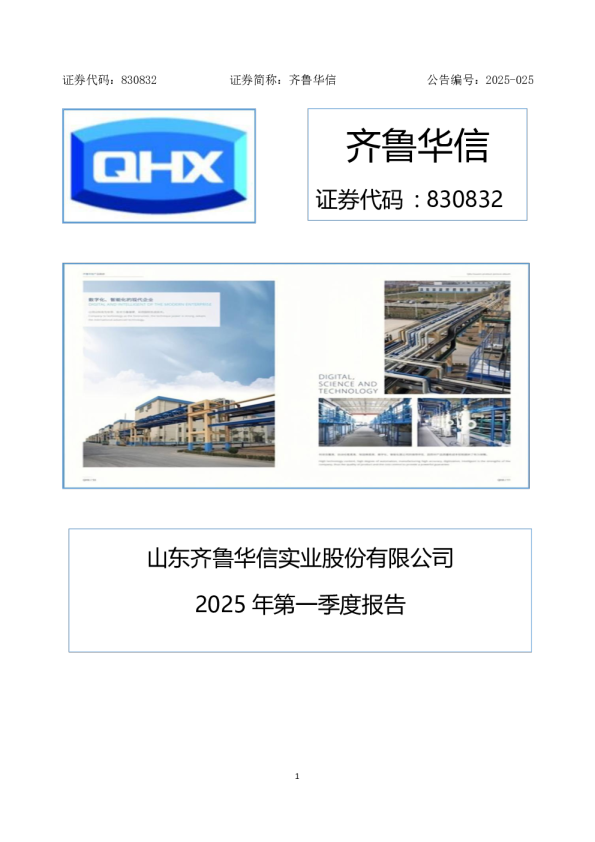 齐鲁华信：2025年一季度报告