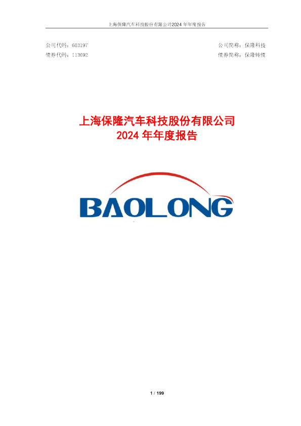 保隆科技:保隆科技2024年年度报告