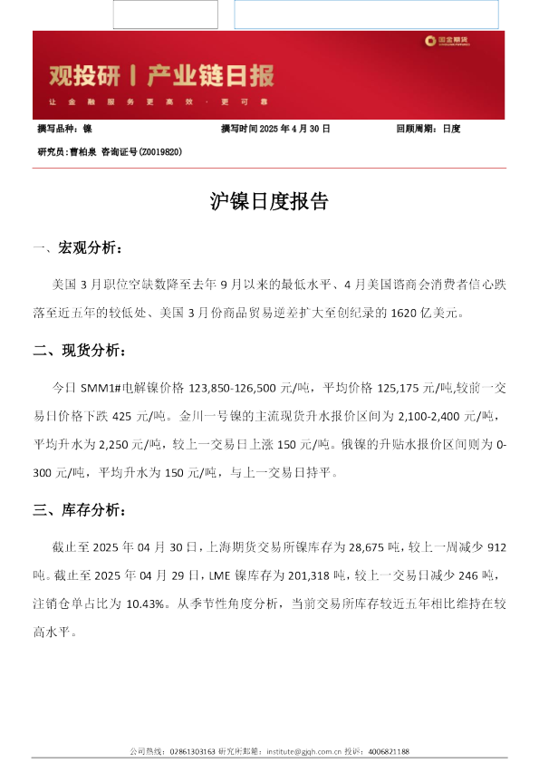 沪镍日度报告
