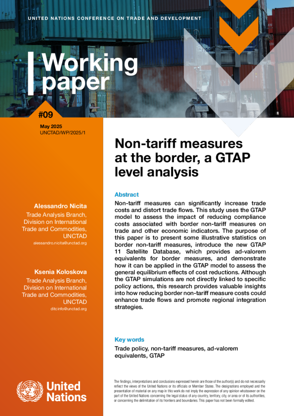 边境非关税措施，GTAP层面分析