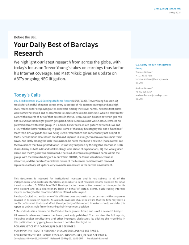 巴克莱每日最佳研究