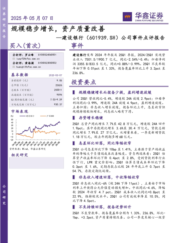 公司事件点评报告：规模稳步增长，资产质量改善