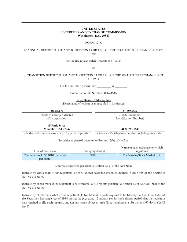 Brag House Holdings Inc 2024年度报告