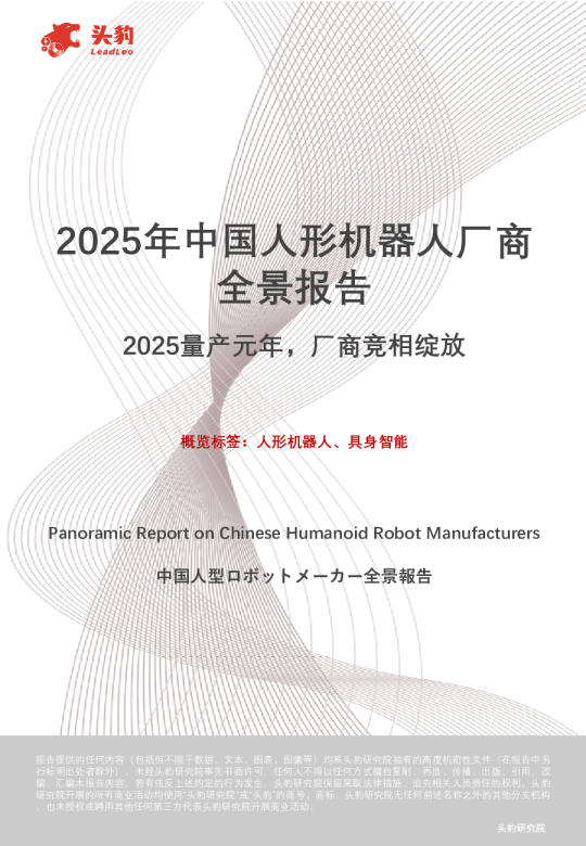 2025年中国人形机器人厂商全景报告：2025量产元年，厂商竞相绽放