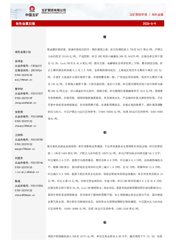 有色金属日报