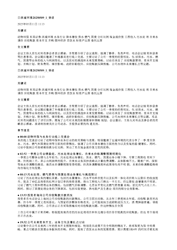 洪城环境20250509