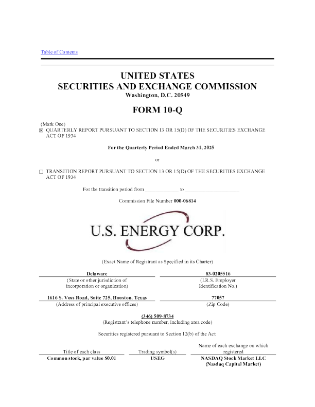 美国能源 2025年季度报告