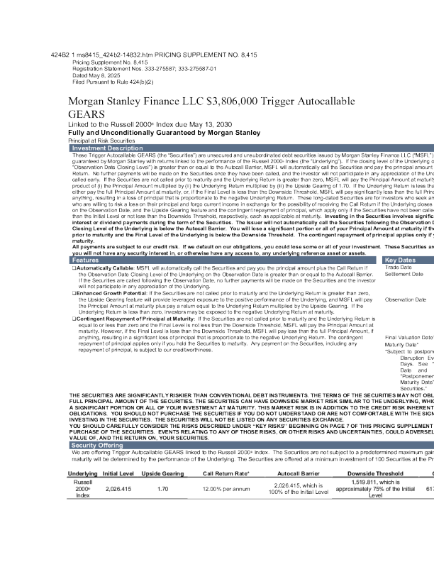 摩根士丹利美股招股说明书(2025-05-12版)