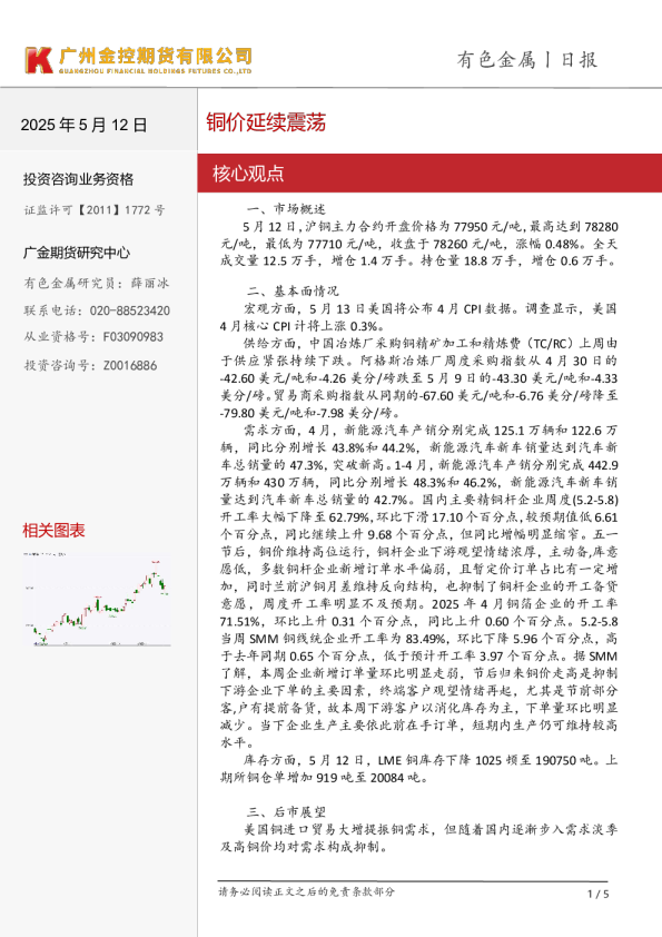 有色金属日报：铜价延续震荡