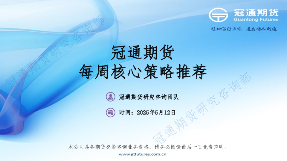 每周核心策略推荐