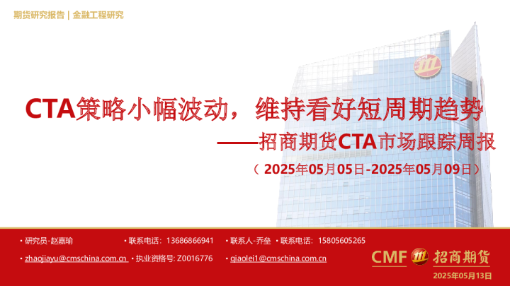 CTA策略小幅波动，维持看好短周期趋势