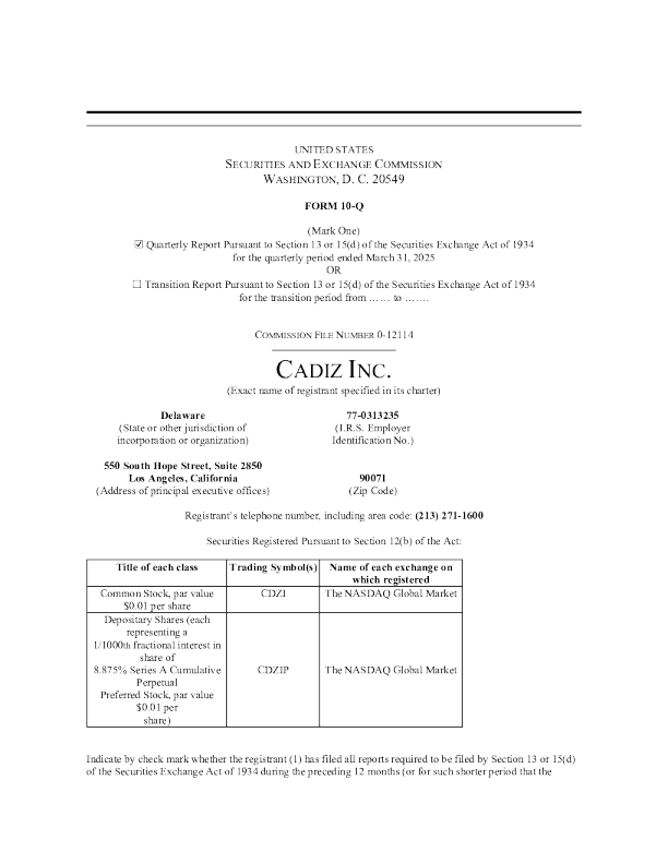 加的斯 2025年季度报告