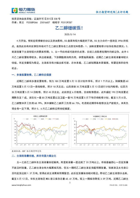 乙二醇继续强！