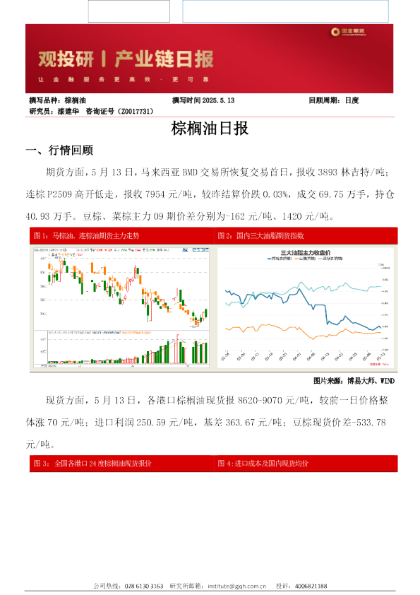棕榈油日报