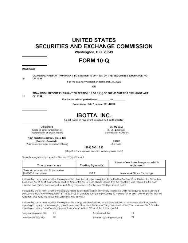 Ibotta Inc-A 2025年季度报告